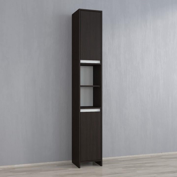 Шафа-пенал для ванної з дверцятами та полицями F-118 300х300х1900 мм Венге Магія