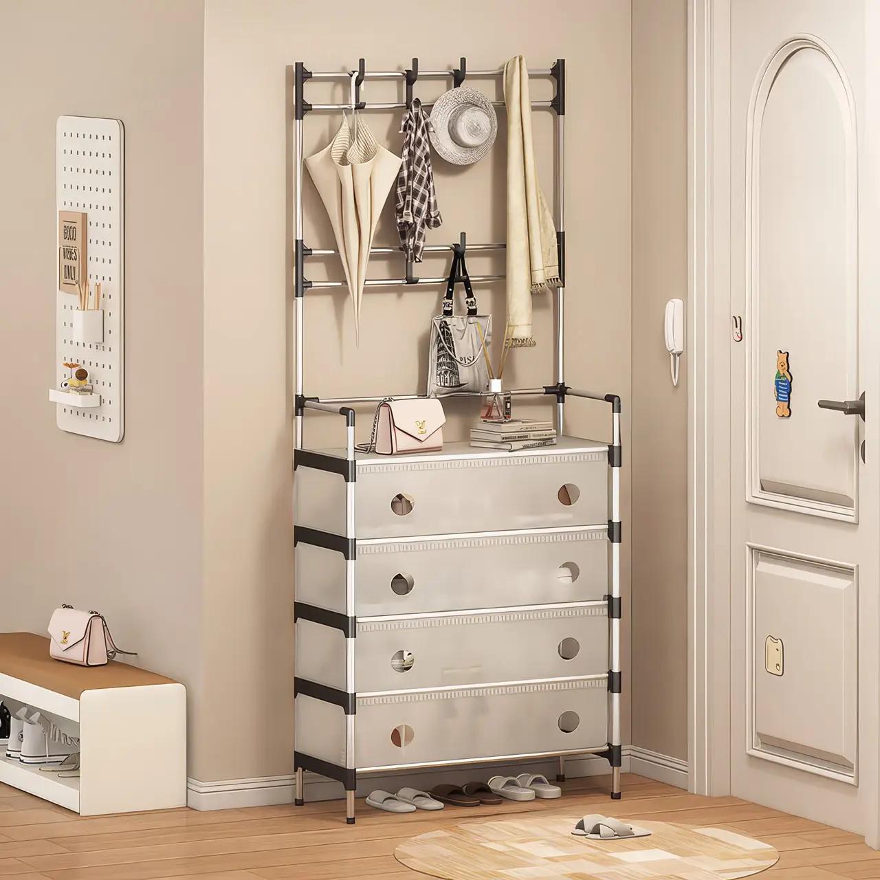 Вешалка напольная с полкой для обуви 2 в 1 172х63х28 см (17152)