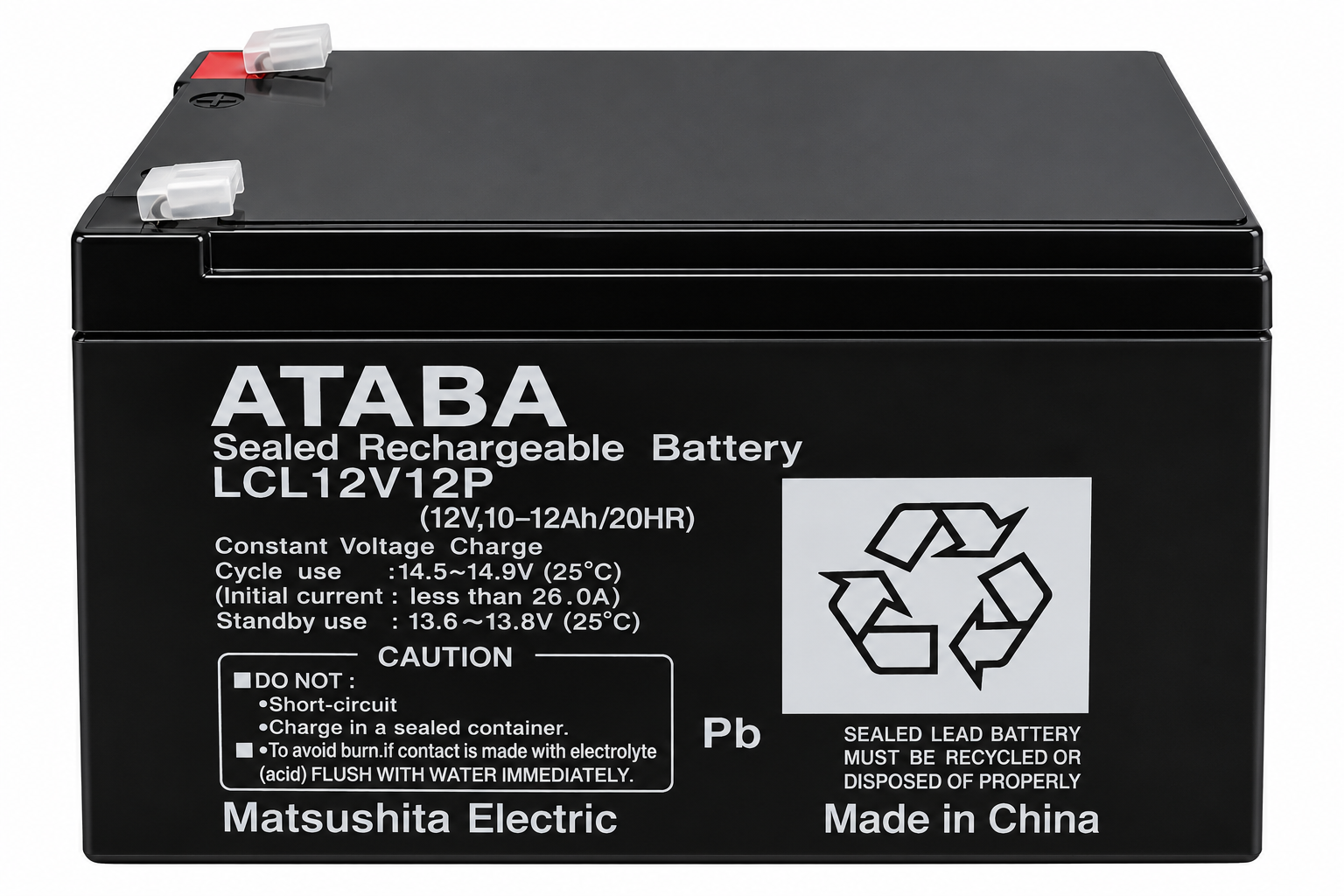 Акумулятор для ДБЖ свинцево-кислотна ATABA LCL12V12P AGM герметична 12V 12 Ah 144 Вт/год (29770086)