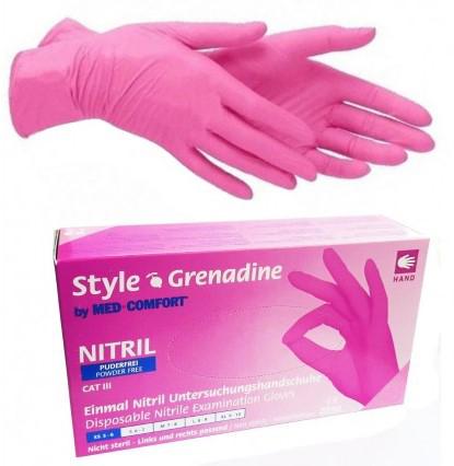 Перчатки нитриловые Ampri Style Grenadine неопудренные S 100 шт. Розовый - фото 2