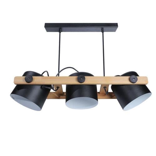 Подвесной светильник ETRON UrbanWood E27 3x40 Вт Натуральный/Черный (1-EDR-7412)