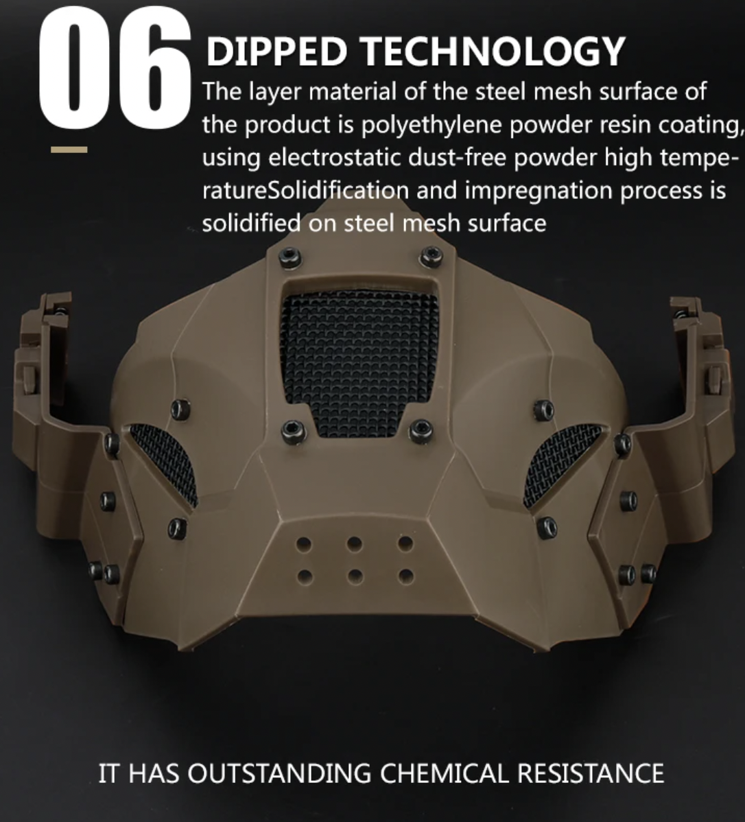 Маска Iron Warrior з кріпленням до шолома Airsoft Койот (MK001015) - фото 4