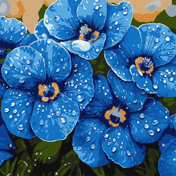 Картина по номерам Ideyka Фиалки в росе 40x40 см (Id-KHO3316)