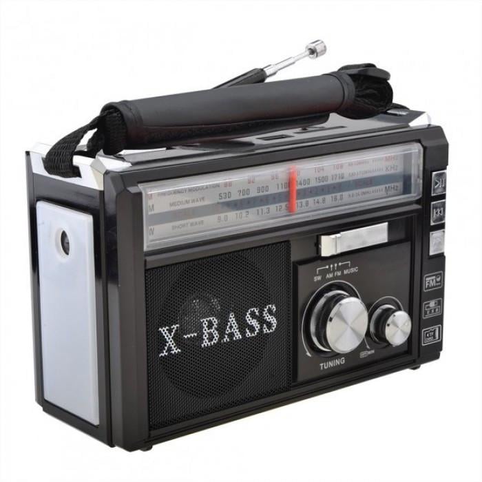 Радиоприемник FM USB MicroSD с фонариком Golon RX-381 на аккумуляторе 16.5х11х7.5 см Черный (32407138)