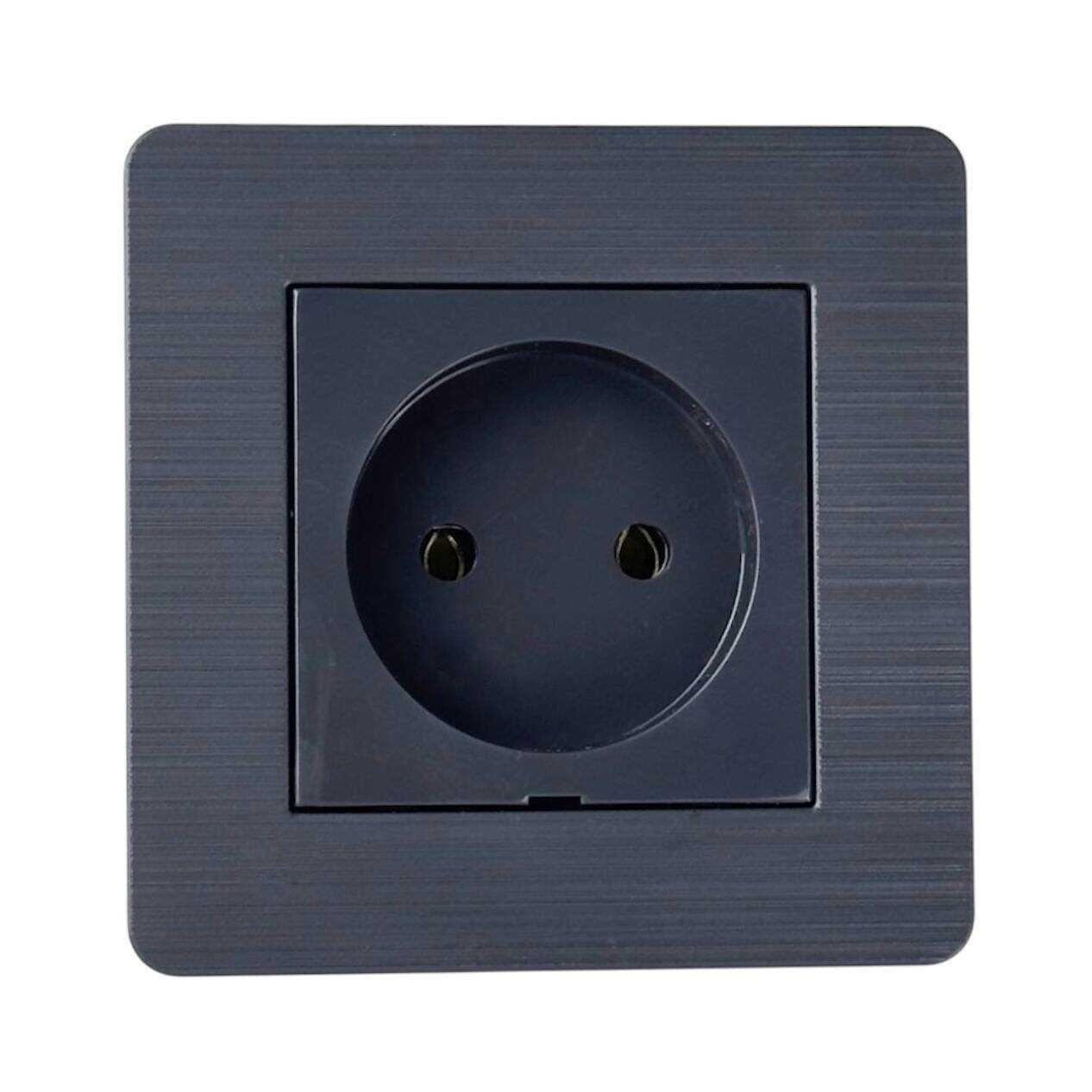 Розетка Nilson Selene одинарна без заземлення Антрацит (23362515)