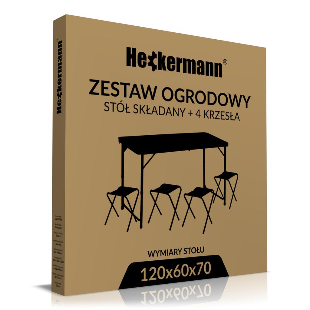 Стіл туристичний складаний зі стільцями Heckermann 120х60 (44541) - фото 1