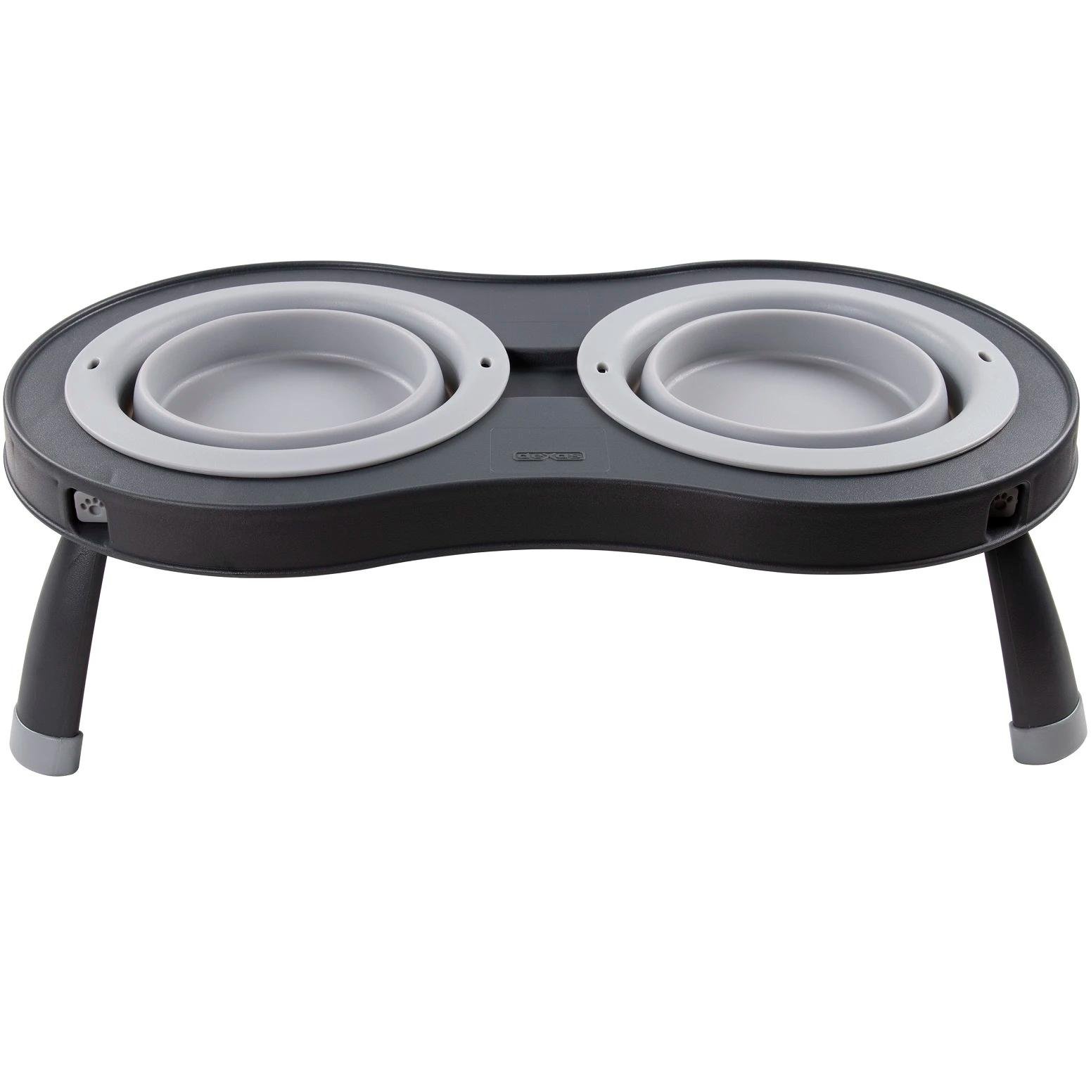 Миска двойная для собак Dexas Double Elevated Feeder Large на складной подставке 600 мл Светло-серый (PW110432429)