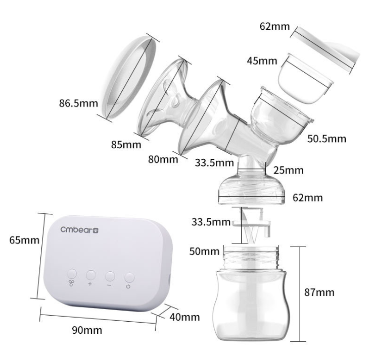 Электрический молокоотсос для грудного вскармливания двойной Cmbear Белый (8371288) - фото 3