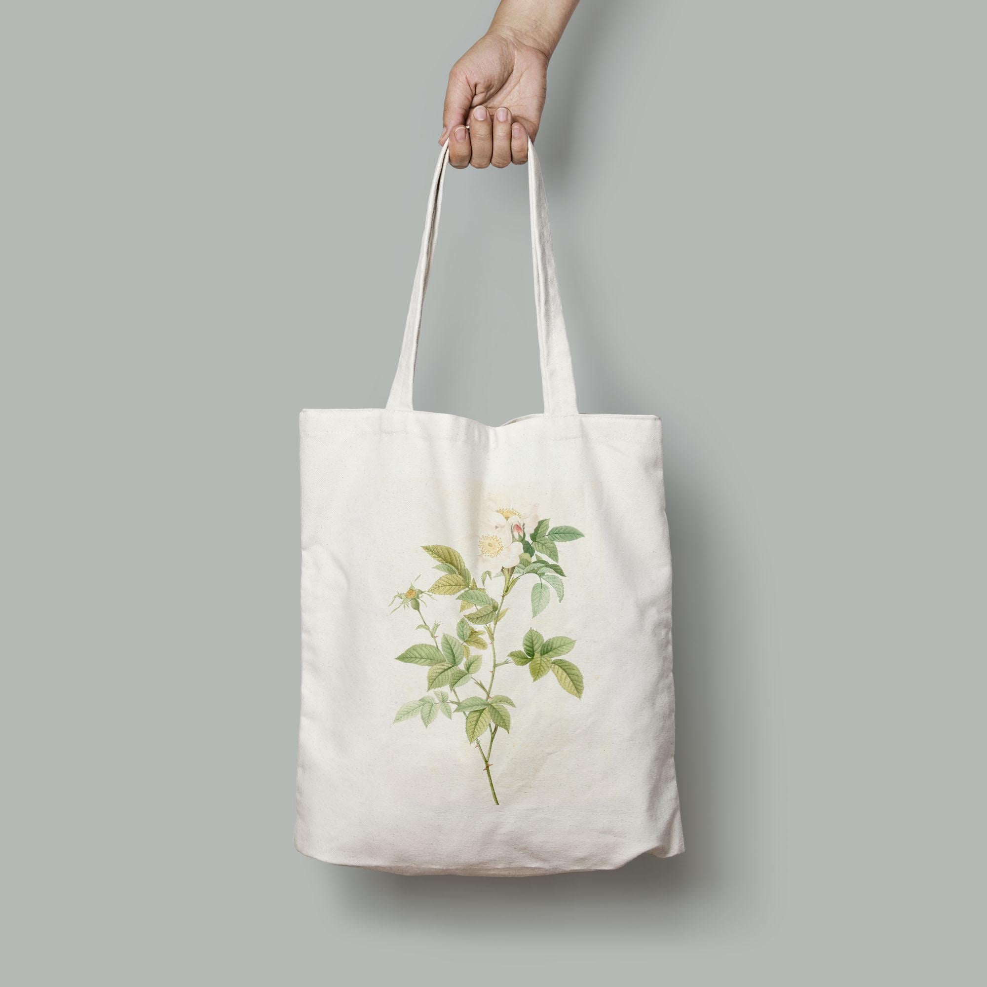 Эко-сумка Винтажный акварельный рисунок шиповник полевой шопер (Flowers1919004_Bag)