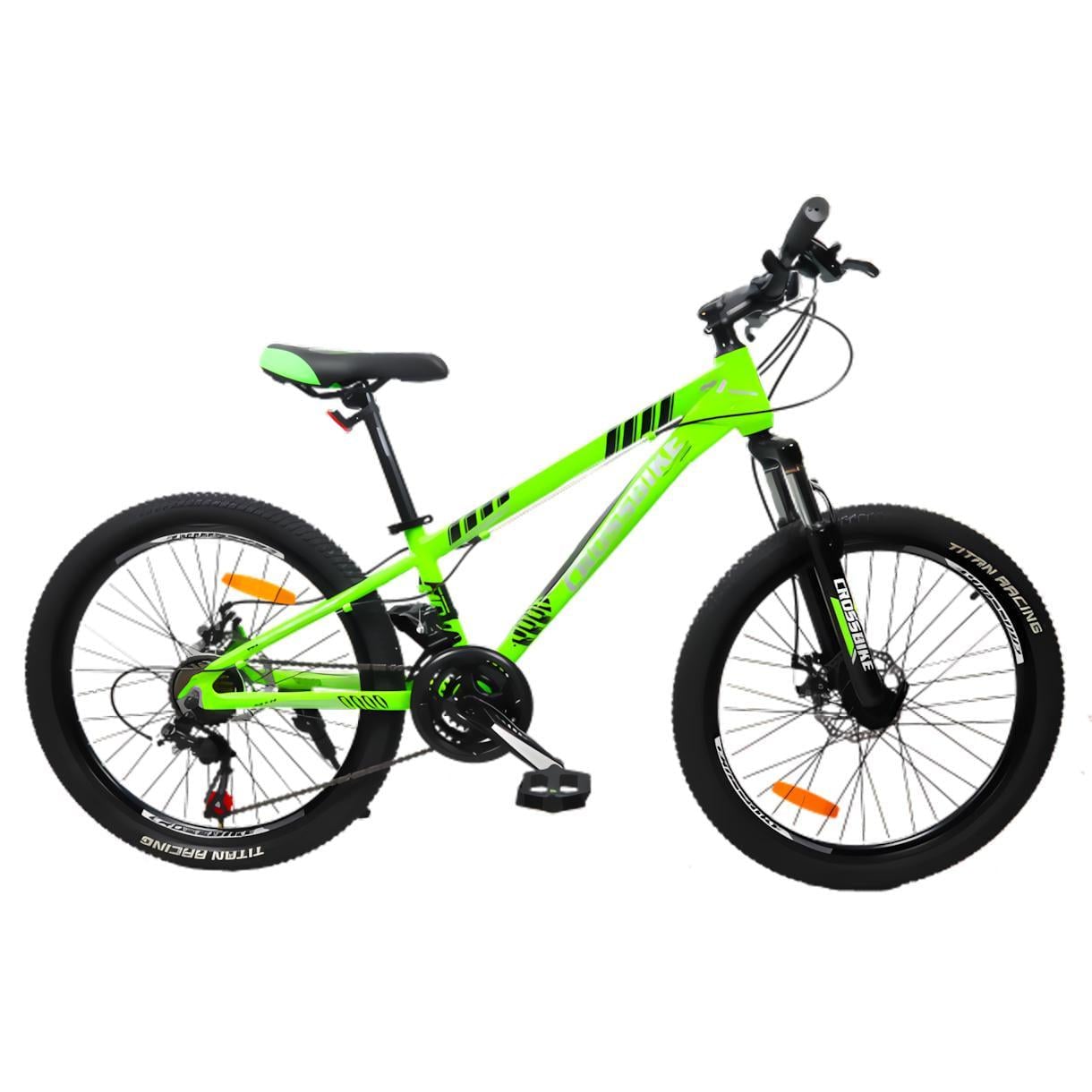 Велосипед CrossBike Everest 24"12" Салатний (244)