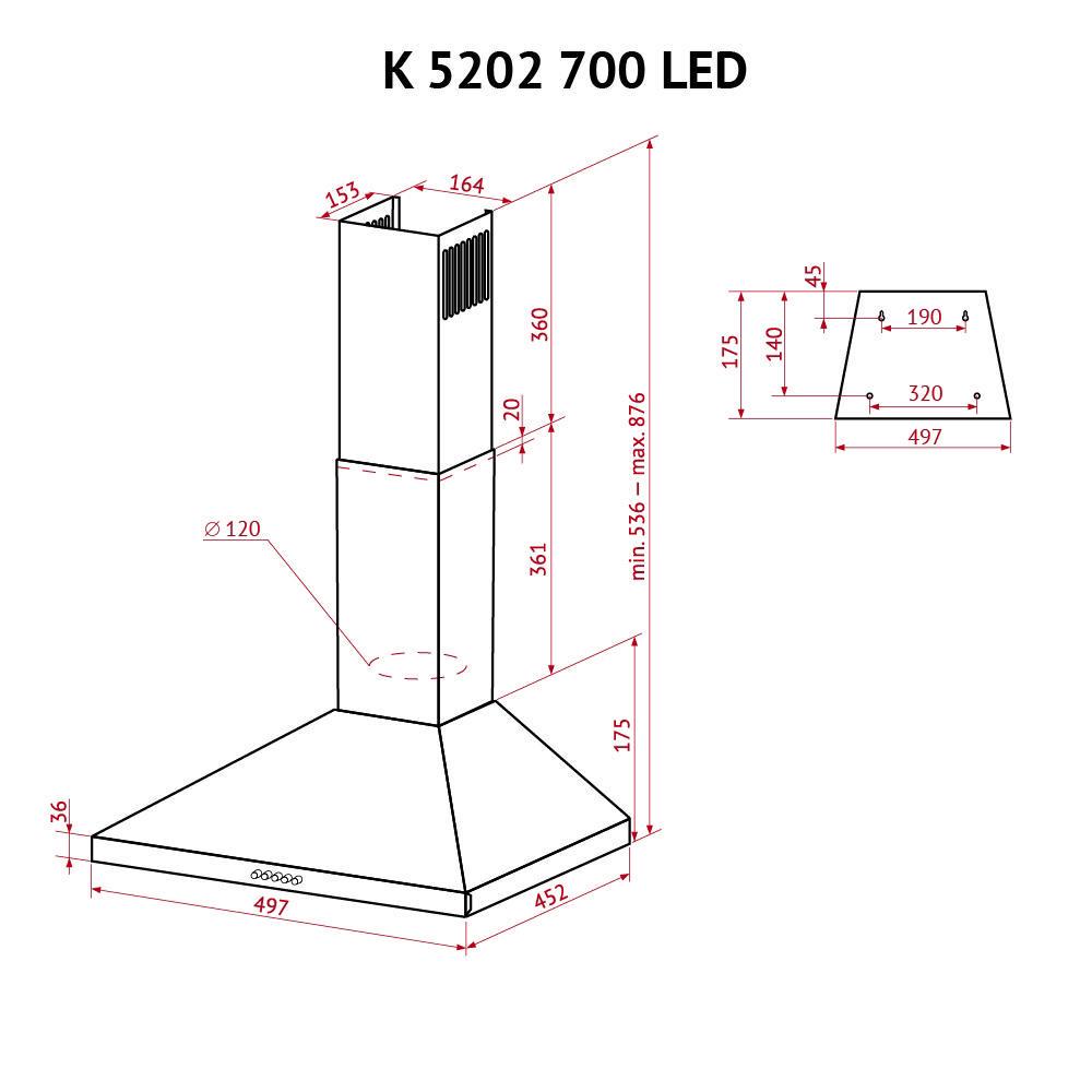 Вытяжка Perfelli K 5202 BL 700 LED - фото 10