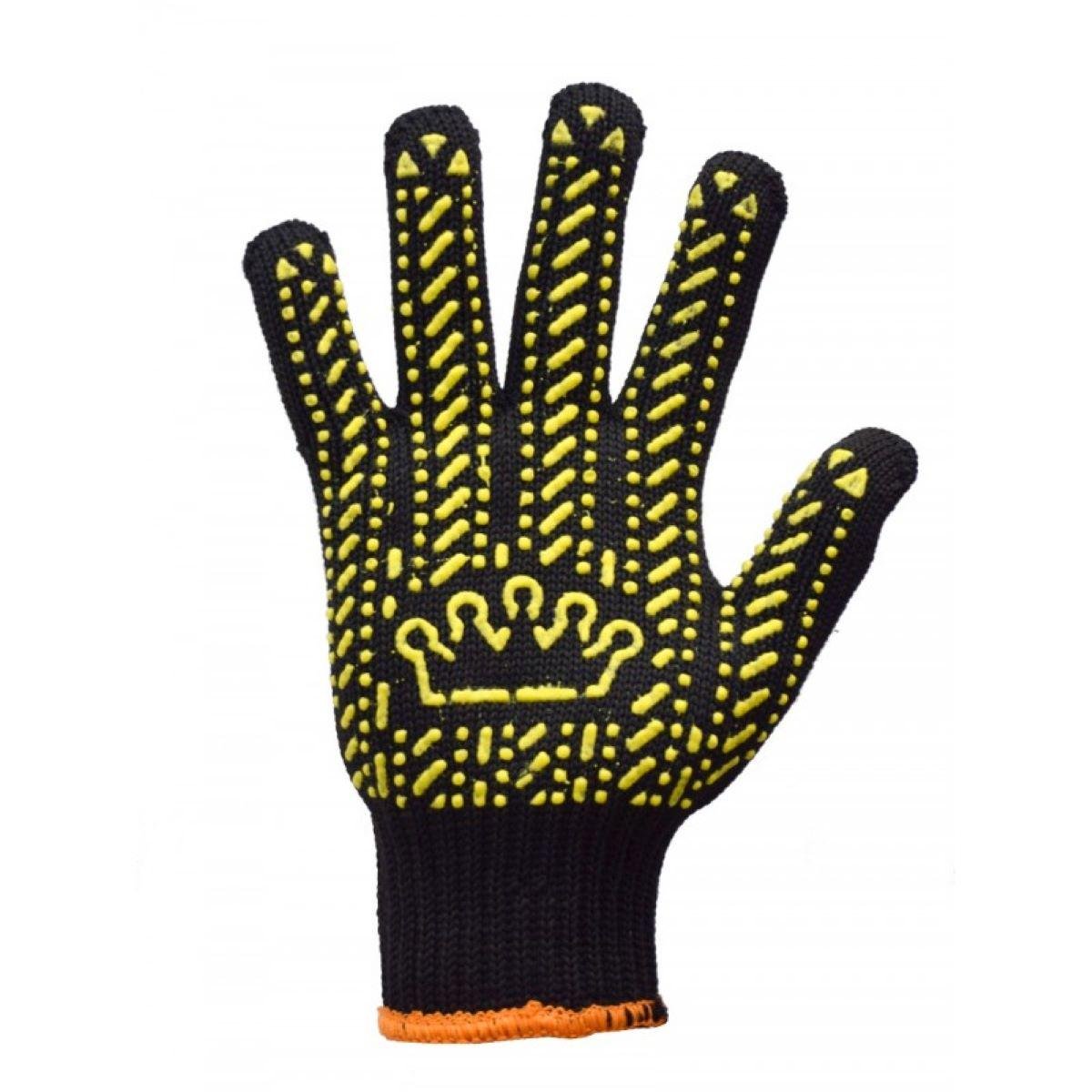 Рукавички робочі трикотажні Trident 5611 КОРОНА з ПВХ крапкою платировка 90 г Чорний (200407)