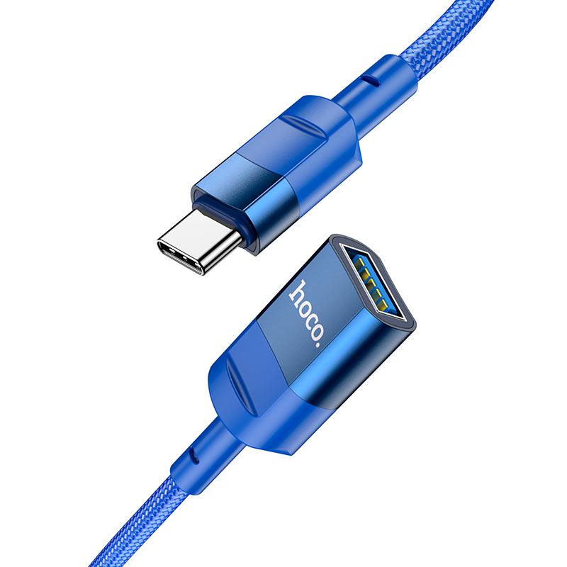 Кабель Hoco U107 Type-C OTG USB 3,0 1,2 м Синій (875328752585)