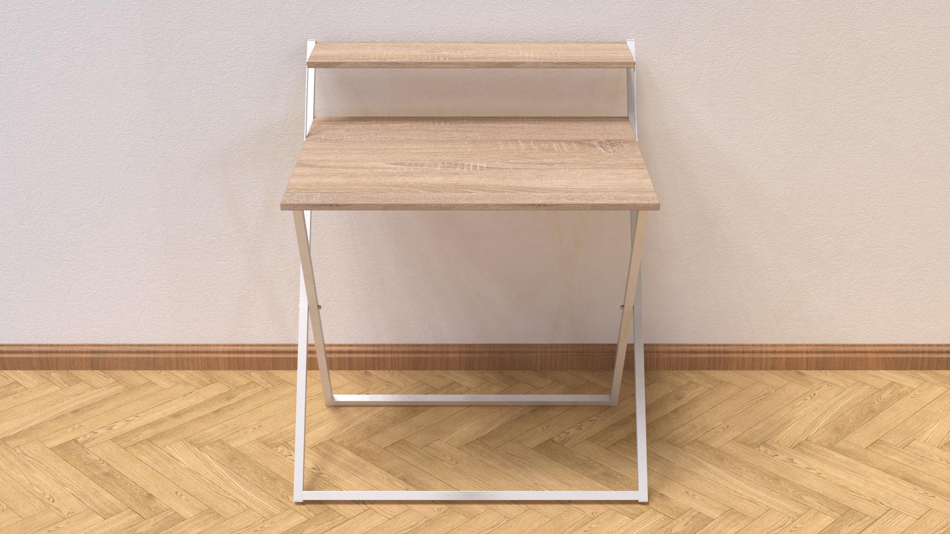 Стол трансформер компьютерный Ferrum-decor Компакт 2 16 мм 750x790x720 мм металл Белый/ДСП Дуб Сонома (KOM211) - фото 5