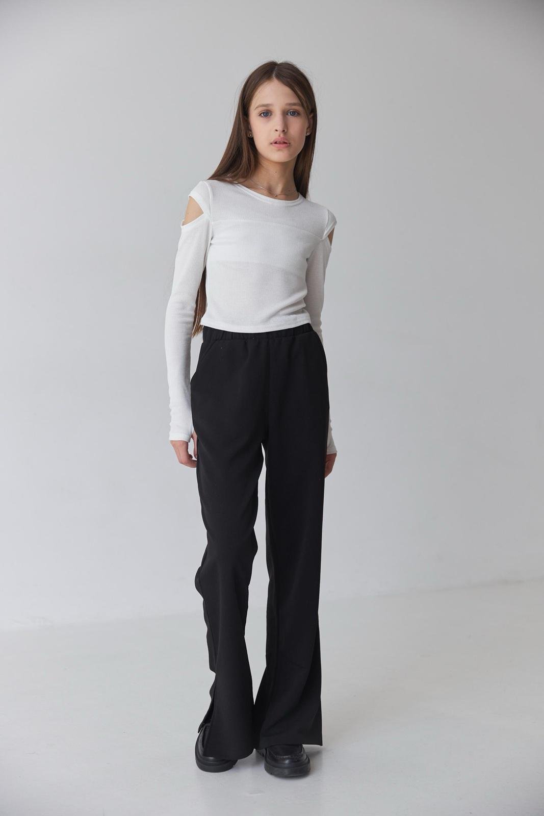 Брюки-клеш для девочки Valza 3412 116 см Черный - фото 3 Брюки-клеш для девочки Valza 3412 116 см Черный - фото 3