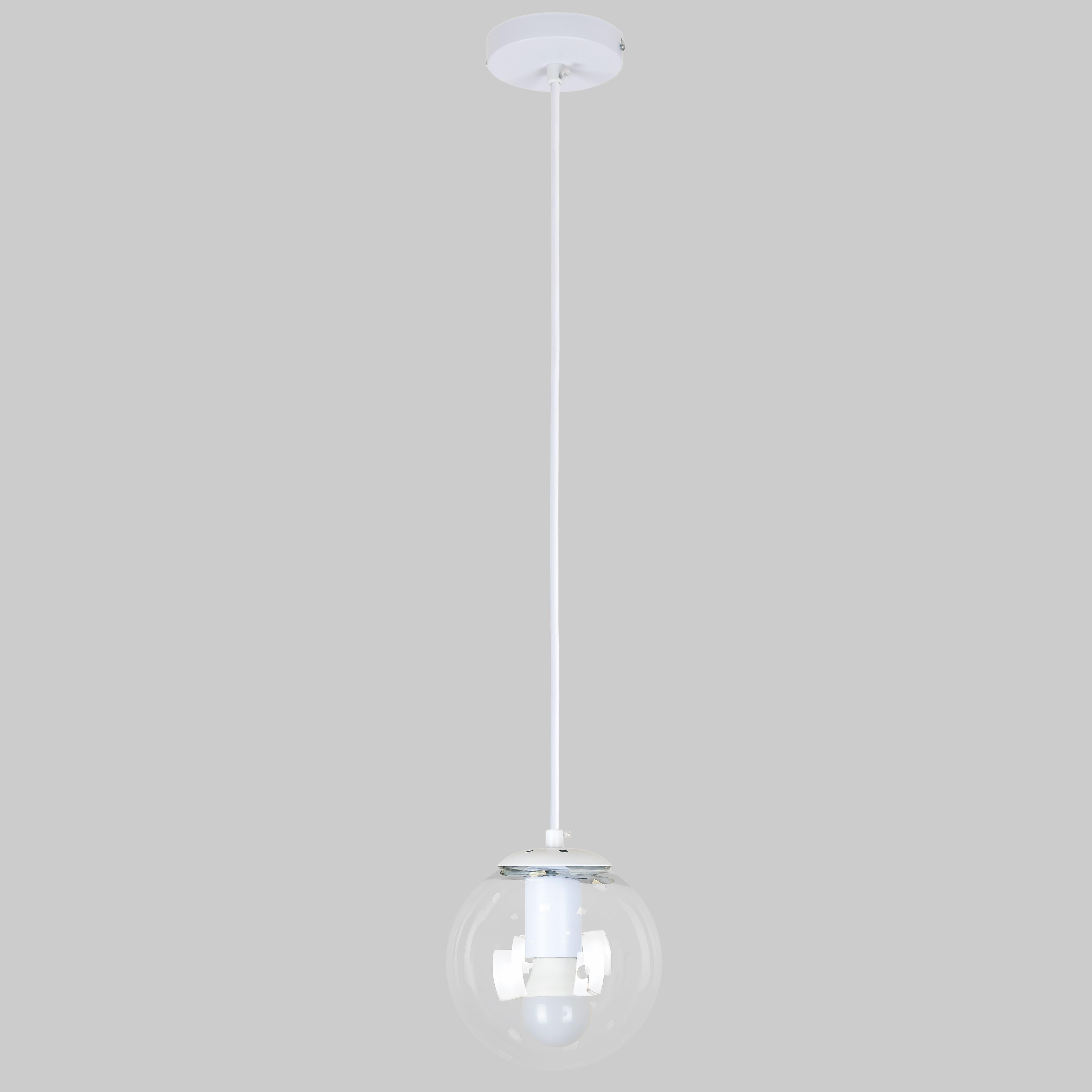 Подвесной светильник 56-PR150F-1 Шар Elegant Accent 15 см White/Clear (56-PR150F-1 WH+CL)