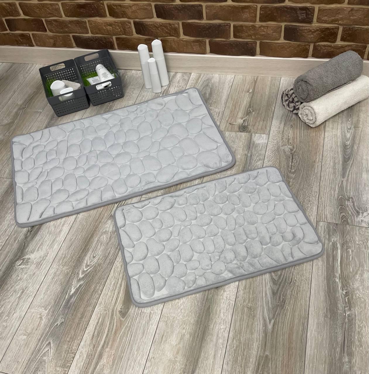 Набор ковриков в ванную и туалет Stone Premium Memory Foam 2в1 80х50/60х40 см Светло-cерый (NKPS0002) Набор ковриков в ванную и туалет Stone Premium Memory Foam 2в1 80х50/60х40 см Светло-cерый (NKPS0002)
