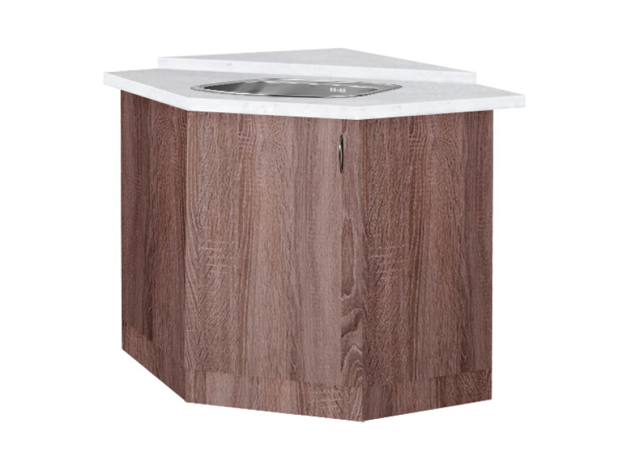 Тумба кутова кухонна №1 МАКСІ-МЕблі з врізним миттям квадрат декор зі стільницею 1-ї категорії складська програма Дуб трюфель (5103382)