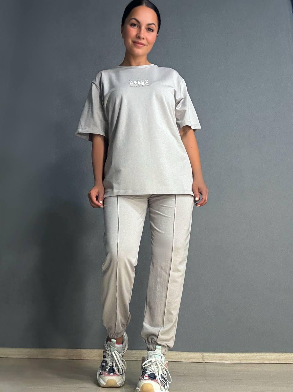 Костюм женский CAPPITONE 101217 футболка со штанами S Серый (2526)