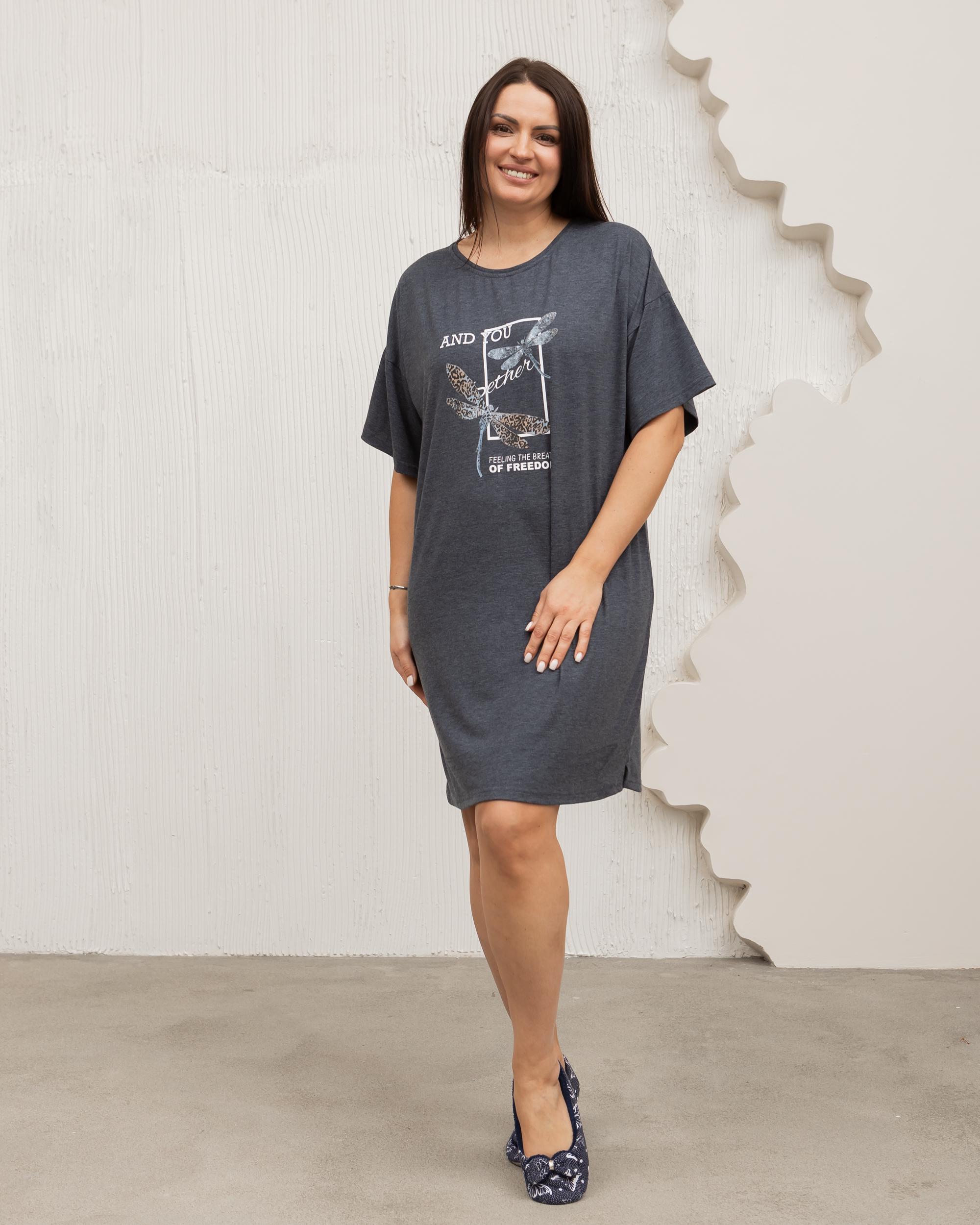 Рубашка женская вискозная со стрекозами батал 84329 2XL Темно-синий Рубашка женская вискозная со стрекозами батал 84329 2XL Темно-синий