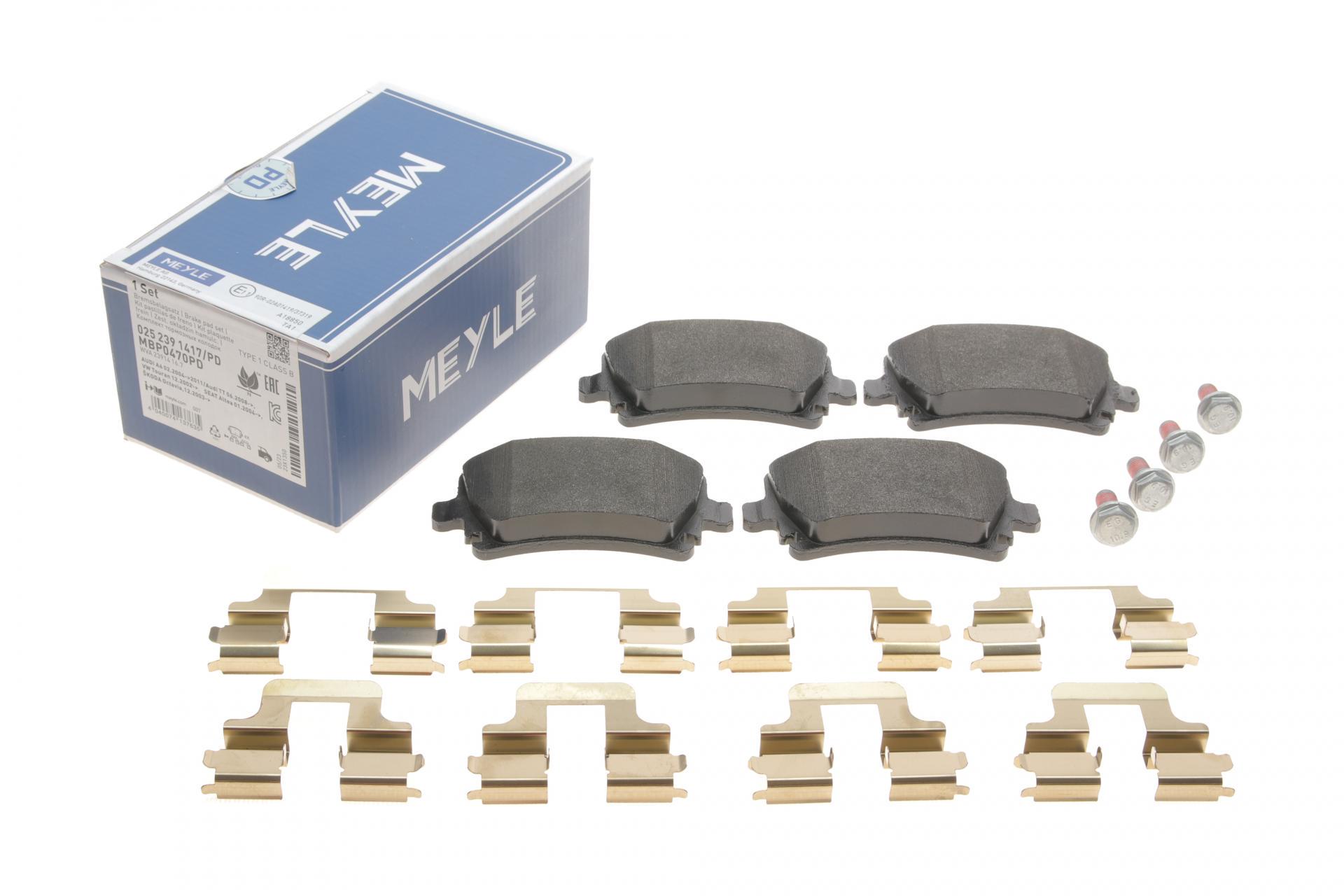 Колодки тормозные задние Meyle для VW Caddy 04- Platinum (025 239 1417/PD)