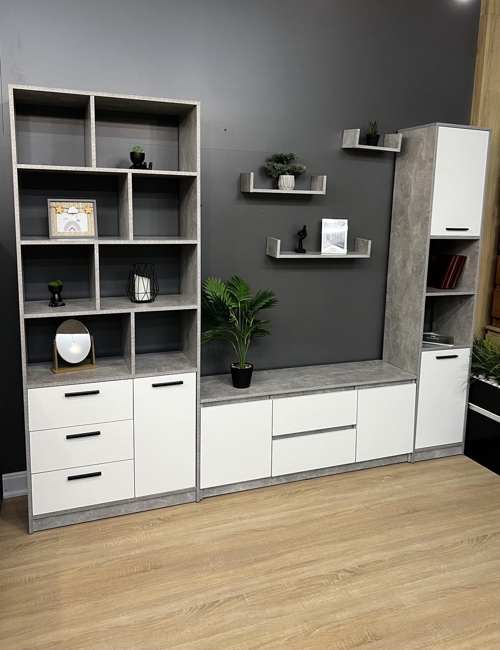 Пенал Асті 1960x390x354 мм Бетон/Білий - фото 6 Пенал Асті 1960x390x354 мм Бетон/Білий - фото 6