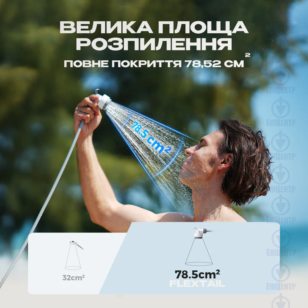 Портативный душ FLEXTAIL TINY SHOWER/С насосом на аккумуляторе 2500 mAh/IPX7 походный для дачи и туризма - фото 7 Портативный душ FLEXTAIL TINY SHOWER/С насосом на аккумуляторе 2500 mAh/IPX7 походный для дачи и туризма - фото 7