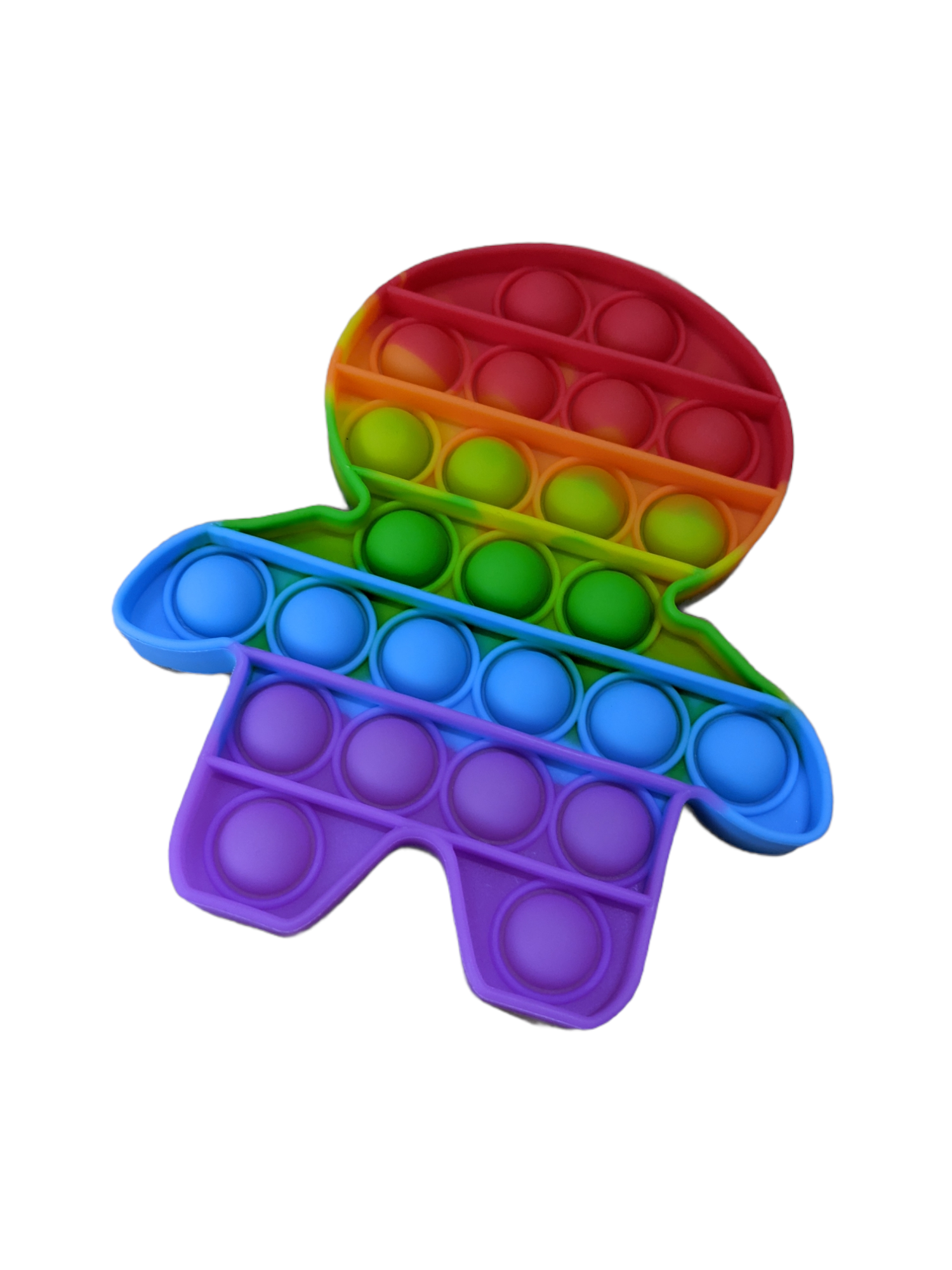 Сенсорная силиконовая игрушка пупырка антистресс Pop It фиджет Человечек радужный