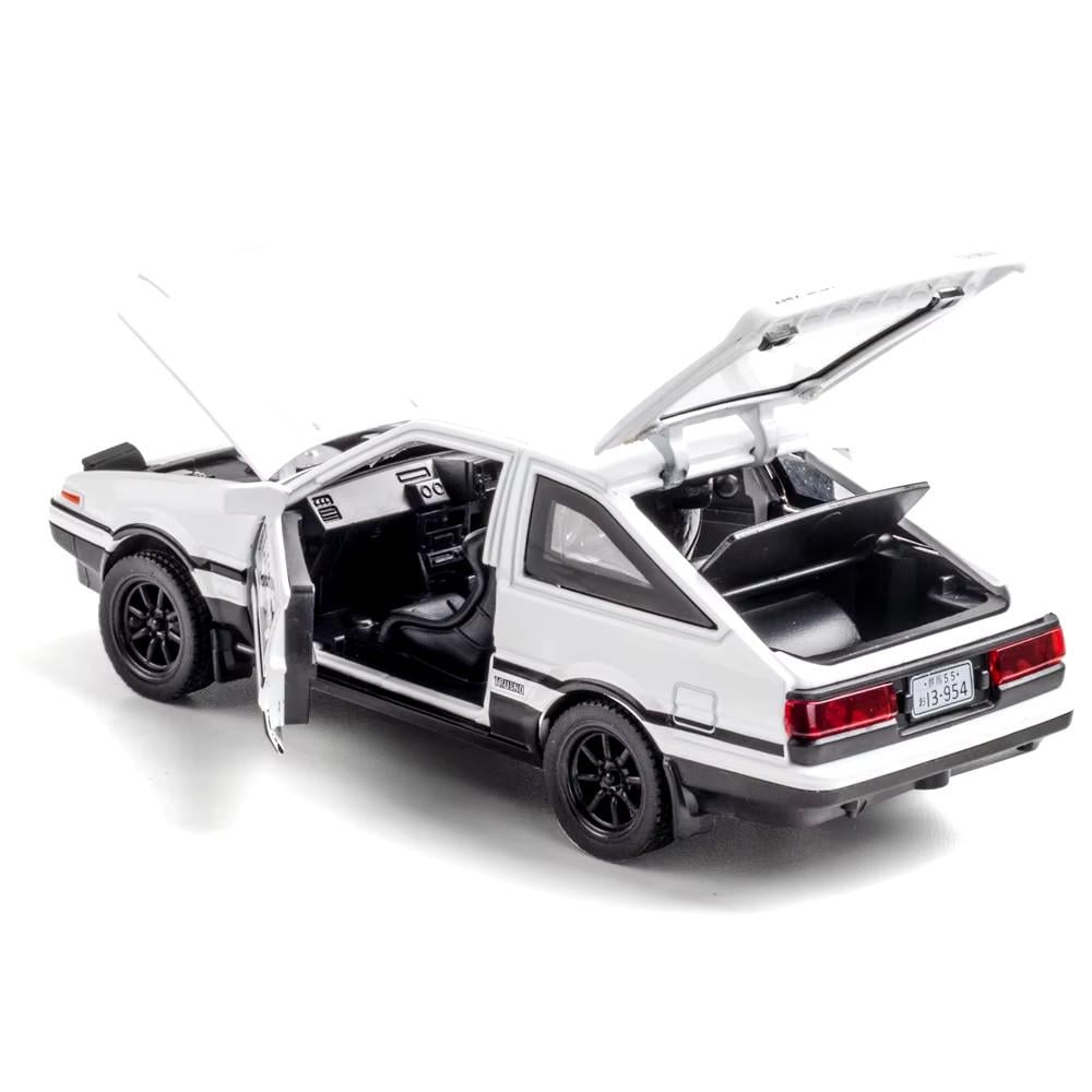 Модель автомобиля TOYOTA Corolla AE86 Sprinter металлическая на батарейках 1:32 (1282) - фото 6