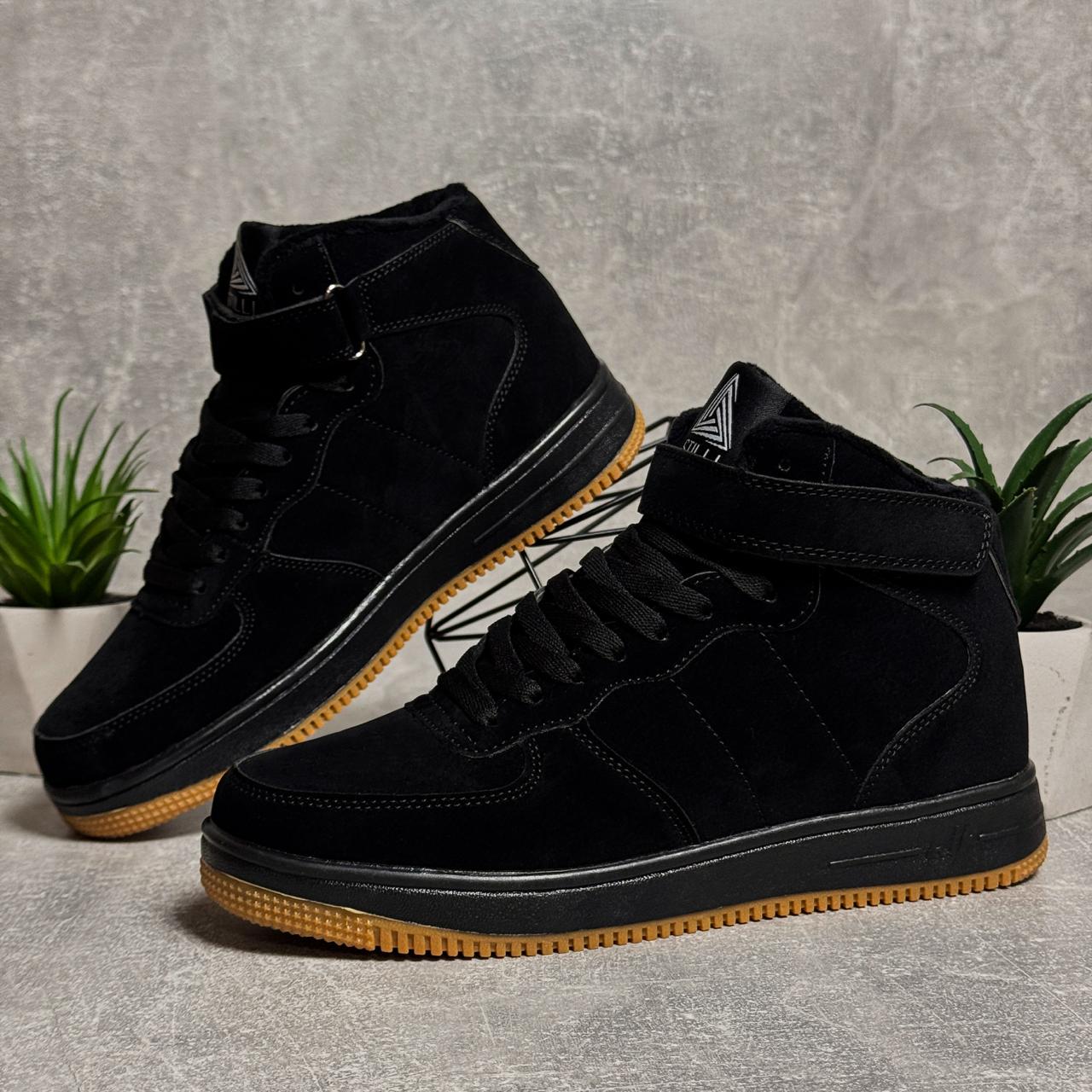 Кроссовки мужские зимние Winter New эко-замша р. 45 Черный (30766615) - фото 6