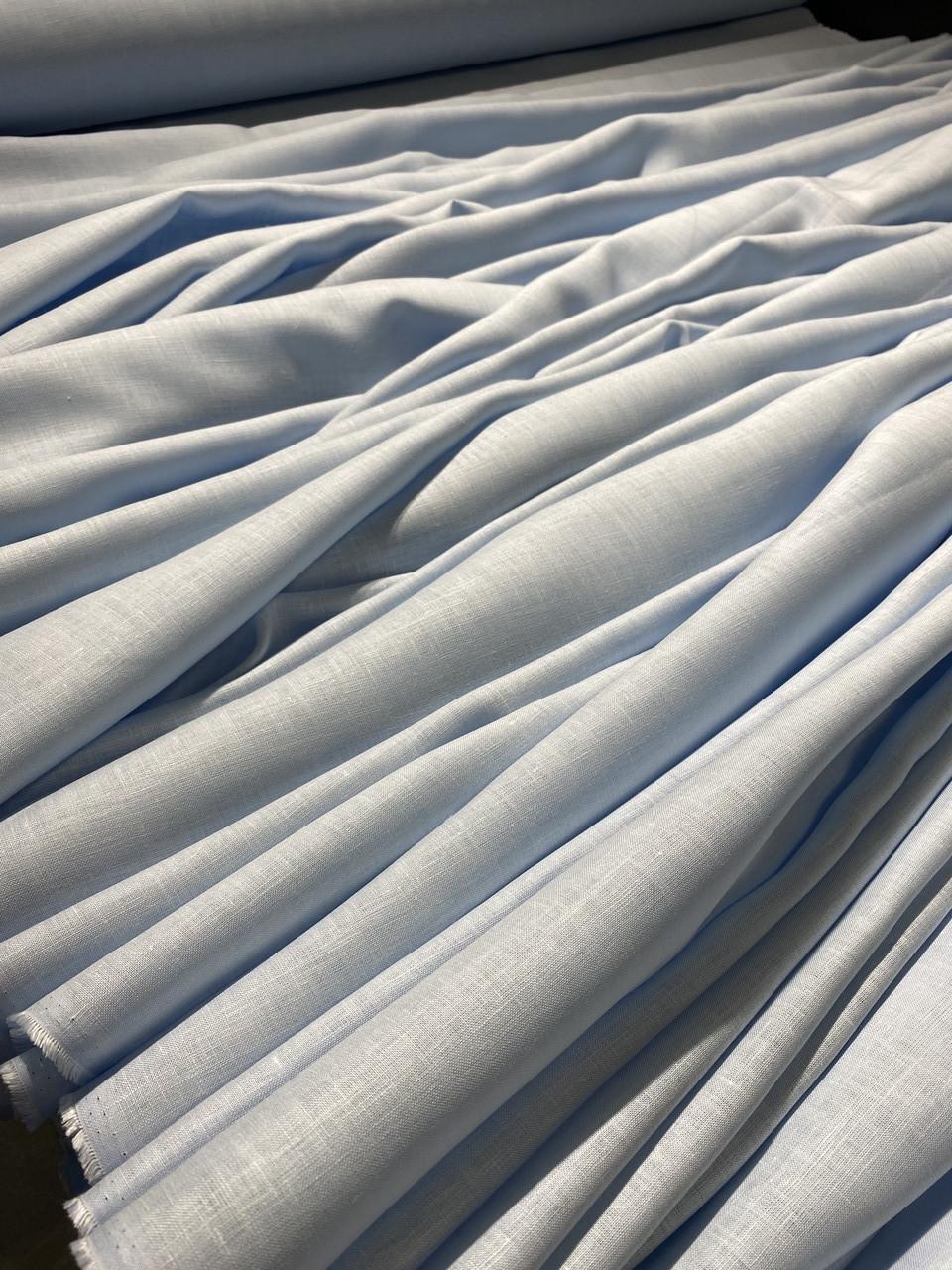 Тканина LINEN PLUS лляна 150 см 1347 Ніжно-блакитний - фото 1 Тканина LINEN PLUS лляна 150 см 1347 Ніжно-блакитний - фото 1