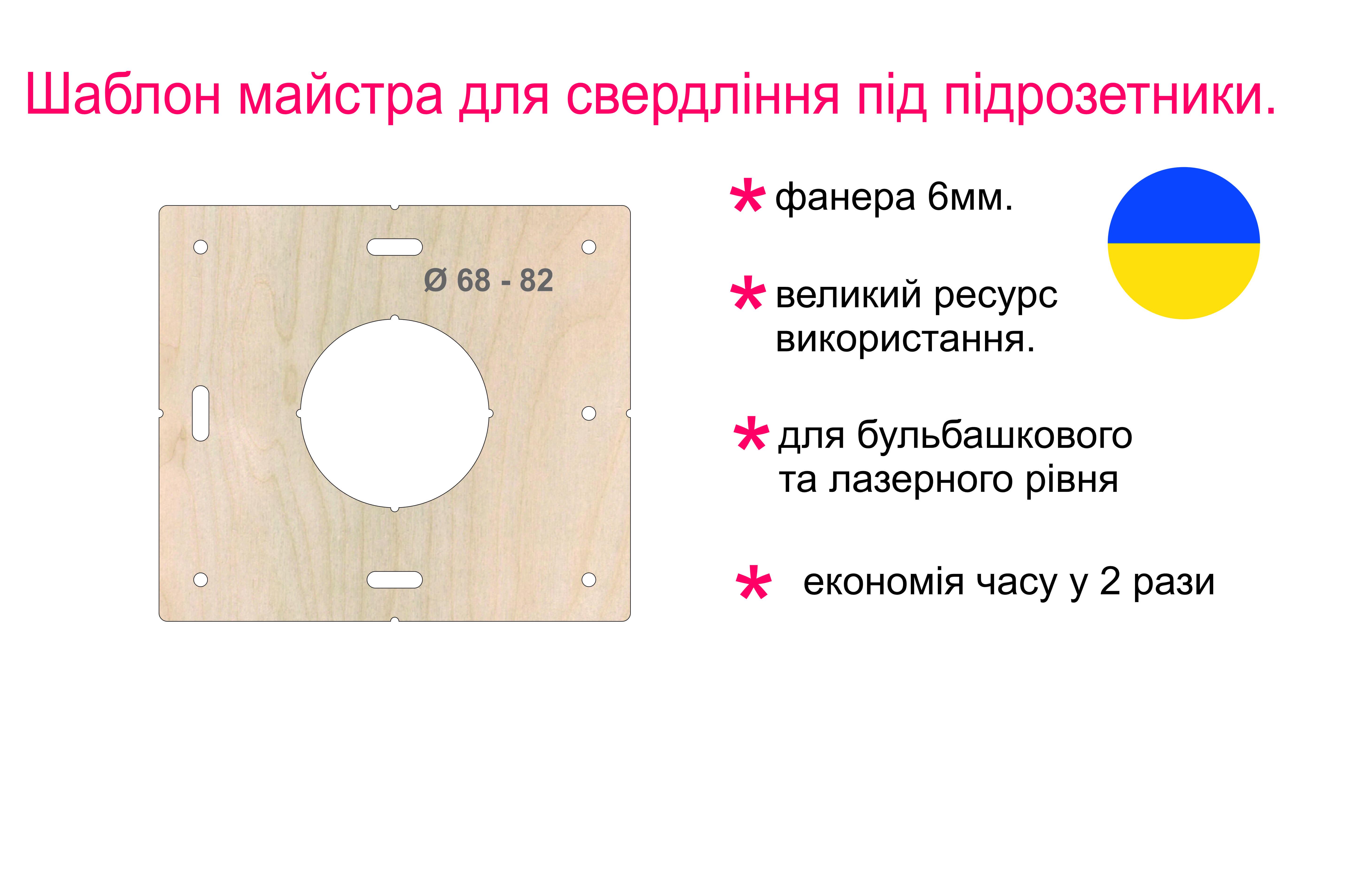 Шаблон-трафарет для свердління підрозетників d 68 мм (11683382) - фото 3