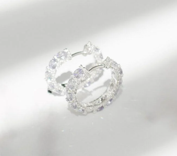 Серьги серебряные Сияние Лиловый (34411291)