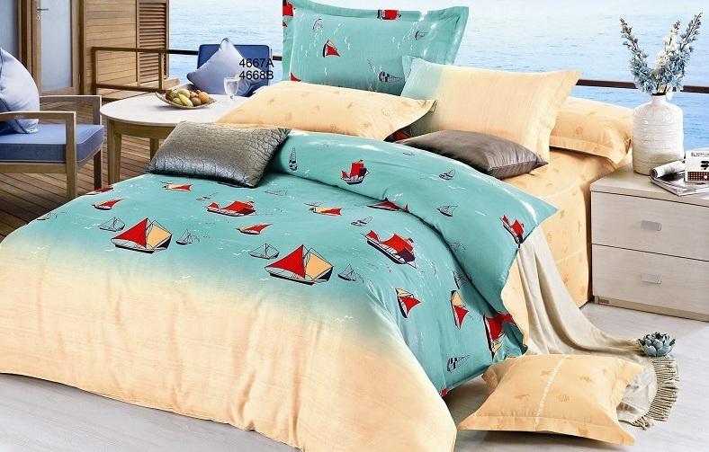 Комплект постельного белья Zastelli 4667 Сатин евро 200х220 Бежевый