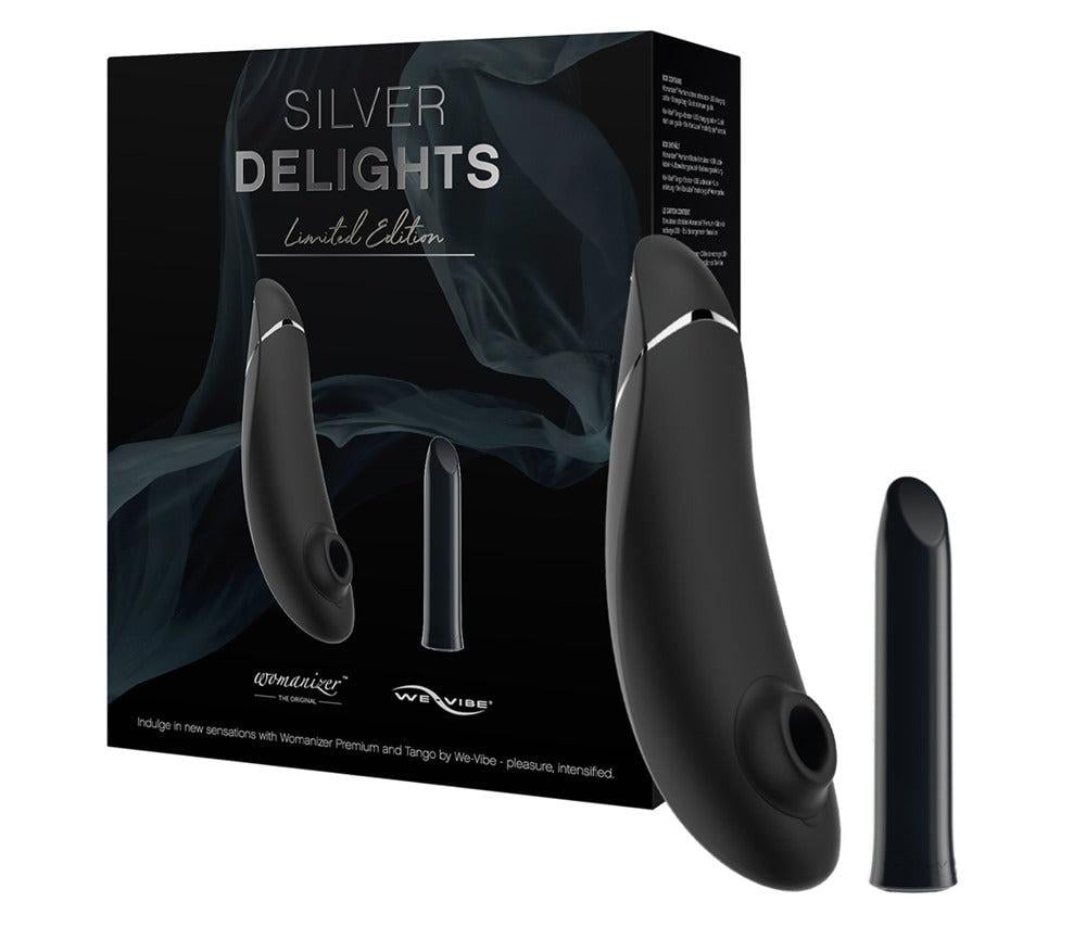 Набор секс-игрушек Womanizer&We-Vibe Silver Delights Collection Черный с серебристыми вставками (W44065)