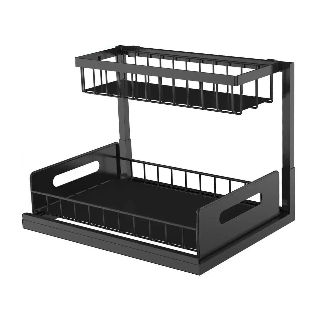 Органайзер-стеллаж RIAS QY-1842 с выдвижным ящиком металлический 36,5x27x27 см Black (3_06935)