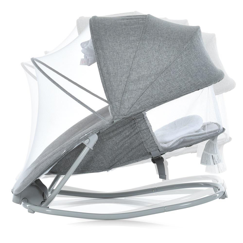 Заколисуючий центр-шезлонг 8112 Темно-сірий - фото 3 Заколисуючий центр-шезлонг 8112 Темно-сірий - фото 3