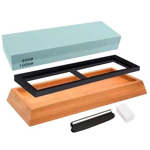 Набір для заточування ножів Grit 400/1000/1000/3000/8000 з бамбуковою підставкою (799168) - фото 3