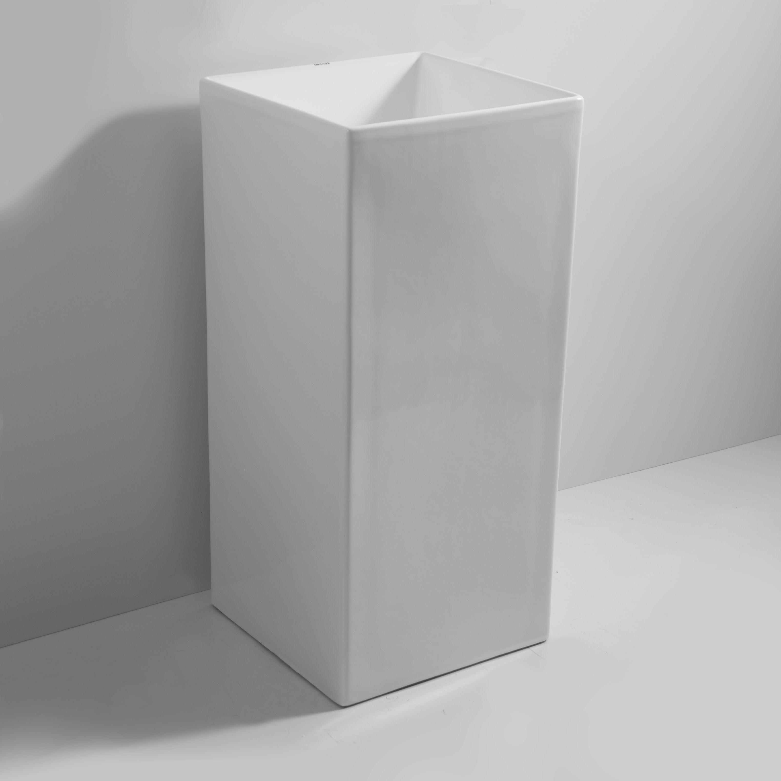 Умивальник підлоговий MIXXUS Quadro MP6574 410x410x850 мм Білий (248319) - фото 2 Умивальник підлоговий MIXXUS Quadro MP6574 410x410x850 мм Білий (248319) - фото 2