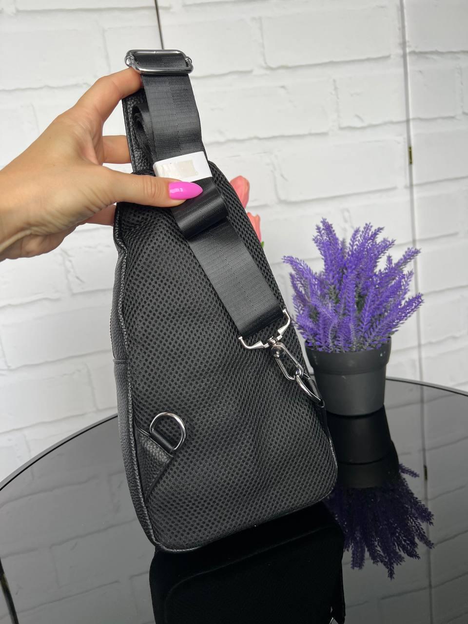 Сумка слинг кожаная мужская через плечо качественная из натуральной кожи Черный - фото 5 Сумка слинг кожаная мужская через плечо качественная из натуральной кожи Черный - фото 5