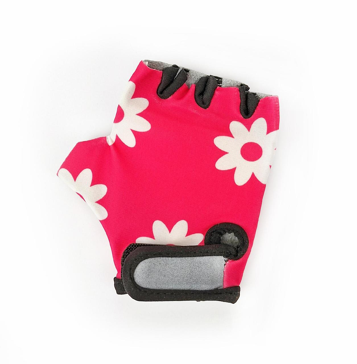 Велоперчатки детские Ergo с короткими пальцами р. 4 с цветами Розовый (G0000079)