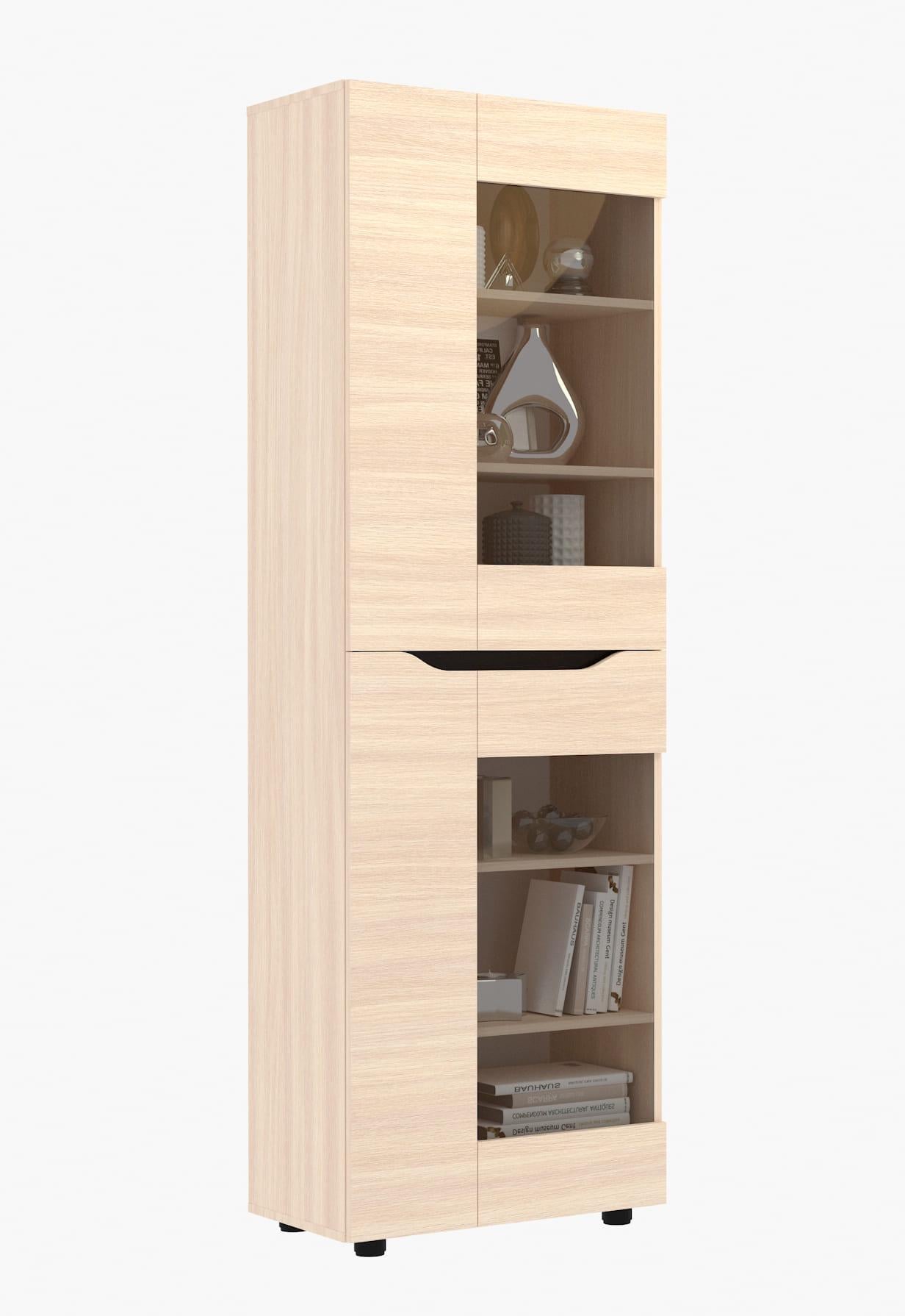 Шкаф витрина Мастер Форм Аякс левосторонний 650х376х2000 мм Дуб молочный/Венге магия Шкаф витрина Мастер Форм Аякс левосторонний 650х376х2000 мм Дуб молочный/Венге магия