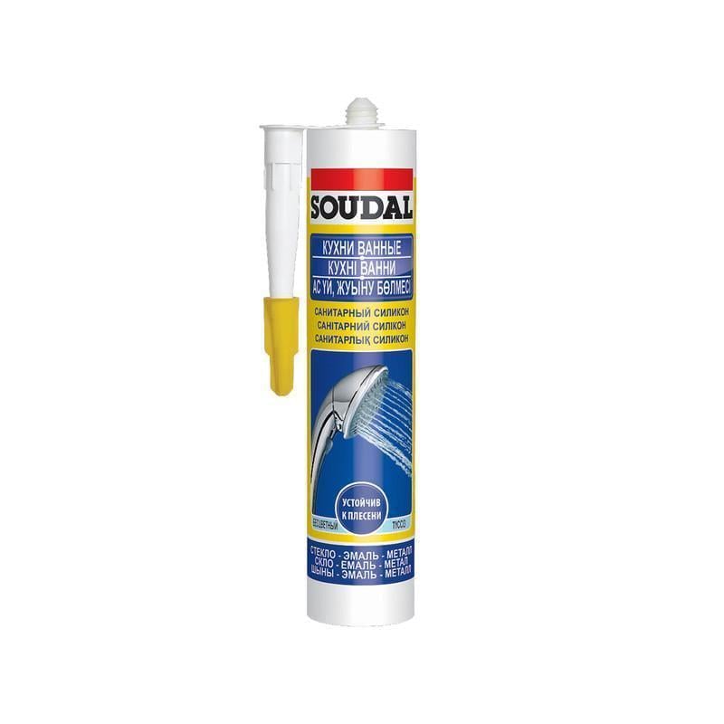 Герметик силиконовый SOUDAL санитарный 280 мл 5 шт. Белый (0000200000000020001)