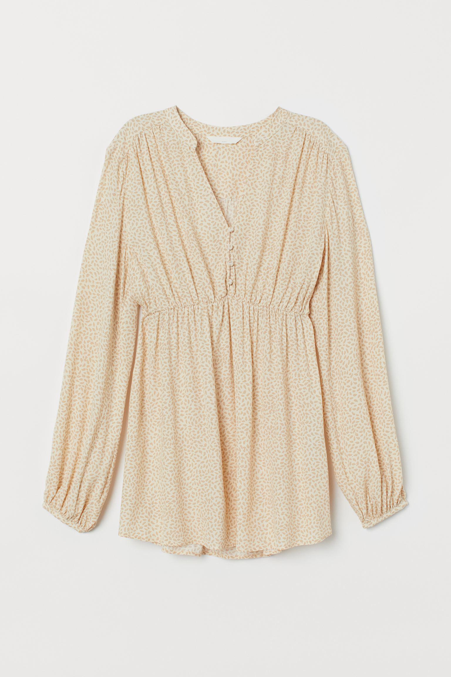 Блуза для вагітних H&M візерунки M Світло-бежевий (23128021930)