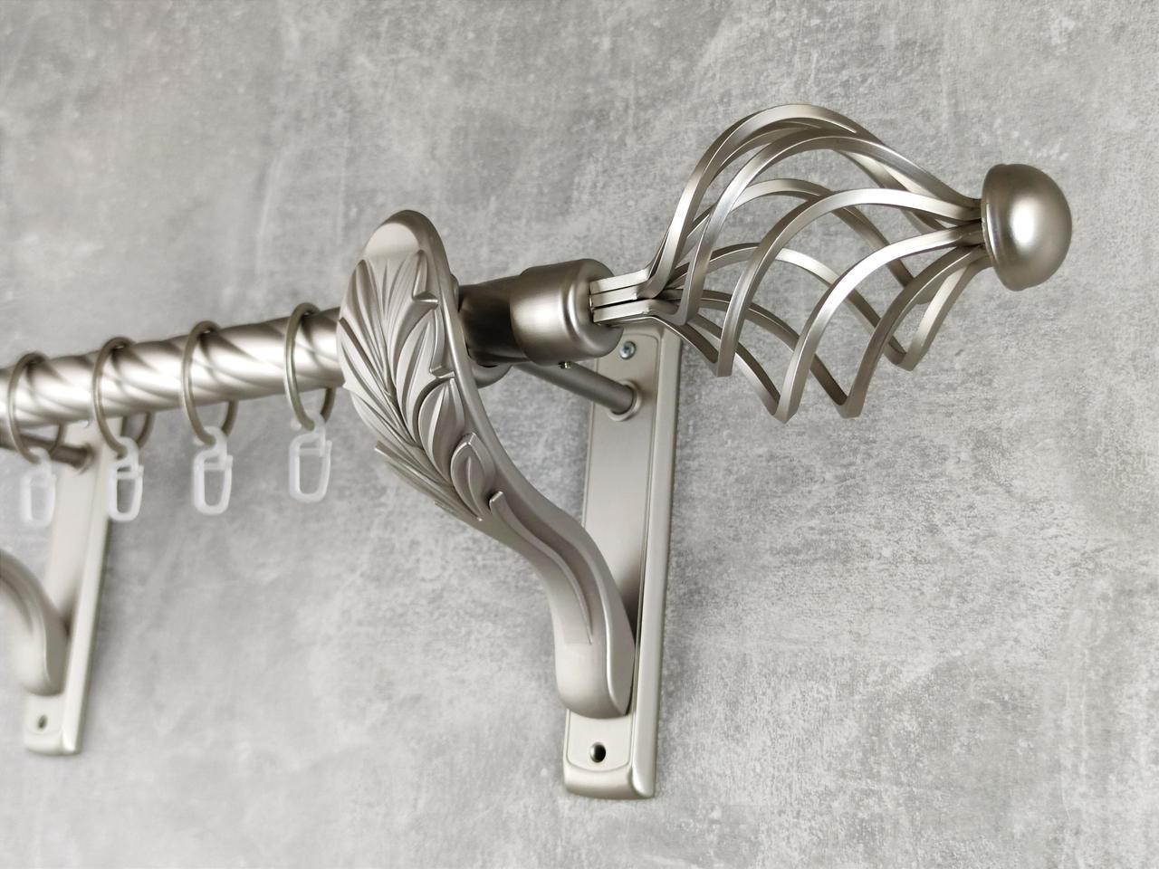 Карниз MStyle металлический для штор однорядный Арезо 25 мм крученый 160 см Сатин (5011329)