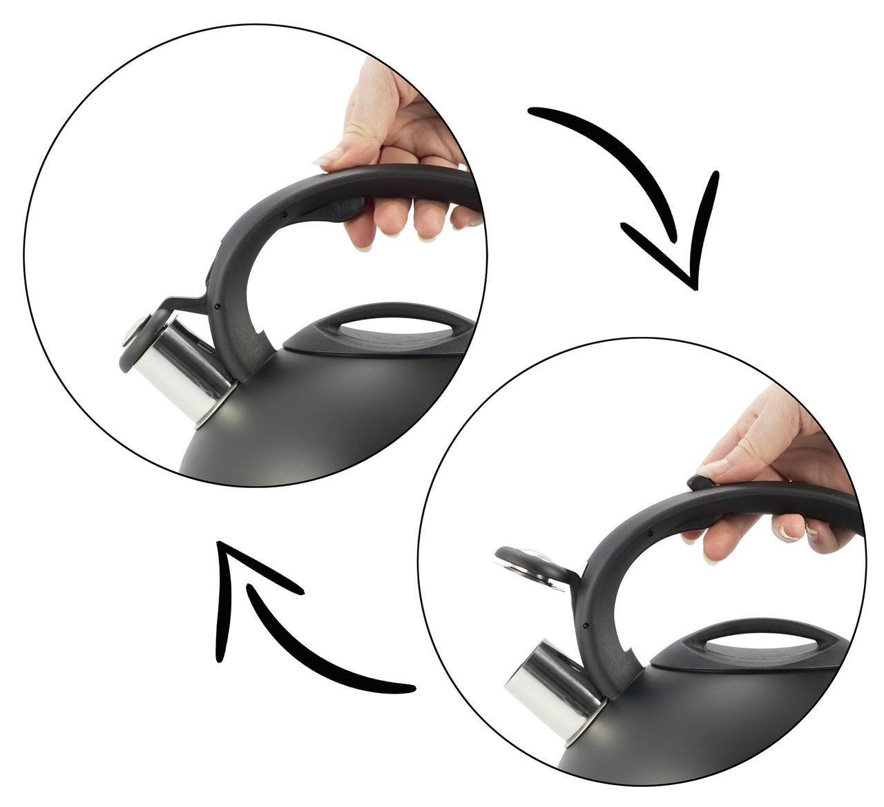 Чайник Ofenbach из нержавеющей стали со свистком 2,5 л Черный (100302) - фото 3 Чайник Ofenbach из нержавеющей стали со свистком 2,5 л Черный (100302) - фото 3