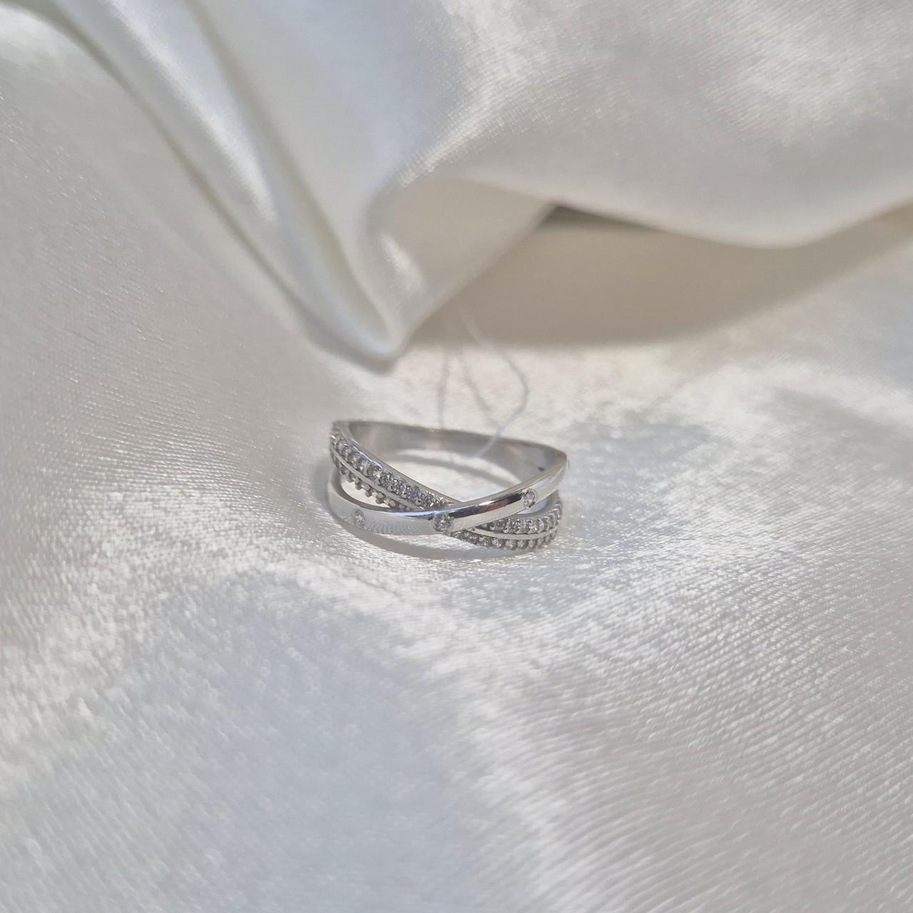 Каблучка із білими каменями срібло 925 проби родоване 2,45 г р. 17 (1406r) - фото 5 Каблучка із білими каменями срібло 925 проби родоване 2,45 г р. 17 (1406r) - фото 5