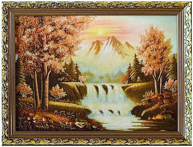 Картина Водопад из янтаря 20х30 см (К0133-20х30)