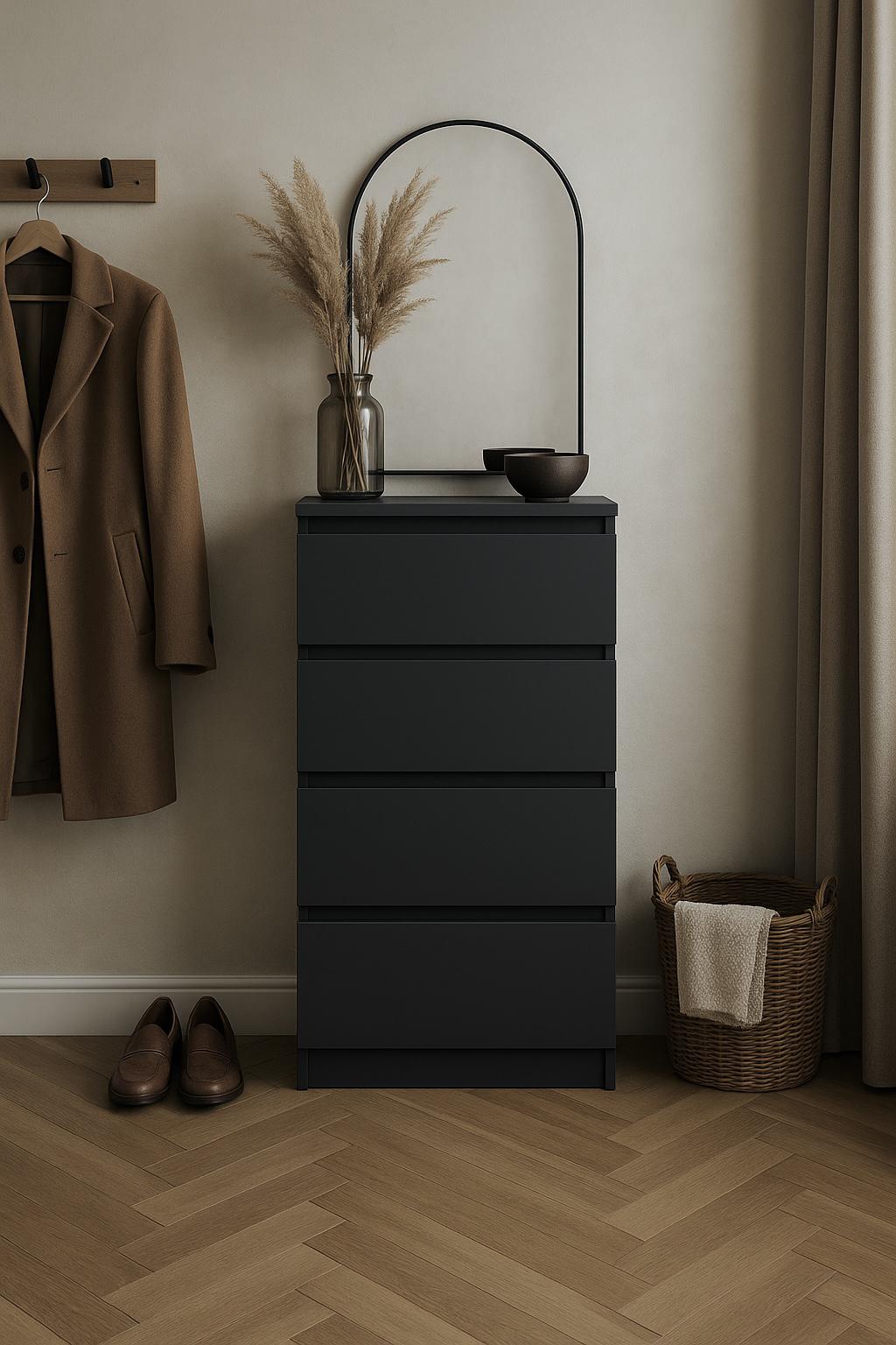 Комод MEBEX на 4 шухляди 50х40х100 см Сірий темний (VM4B500DG) - фото 1 Комод MEBEX на 4 шухляди 50х40х100 см Сірий темний (VM4B500DG) - фото 1