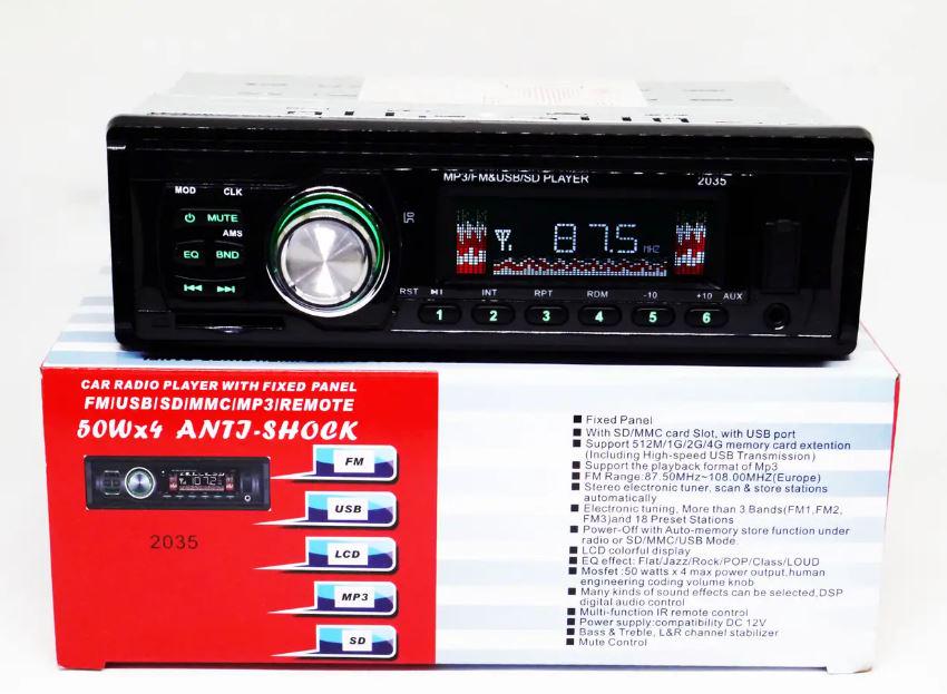 Автомагнітола 1DIN 2035 USB/SD/FM/AUX/пульт 4x50 Вт (17435) - фото 2